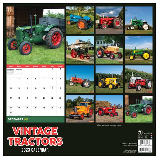 TF Publishing 2023 Vintage Tractors Wall Calendar Wall Calendars